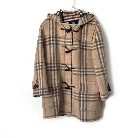 BURBERRY London Nova Check Toggle Duffle Coat Sz 6 US